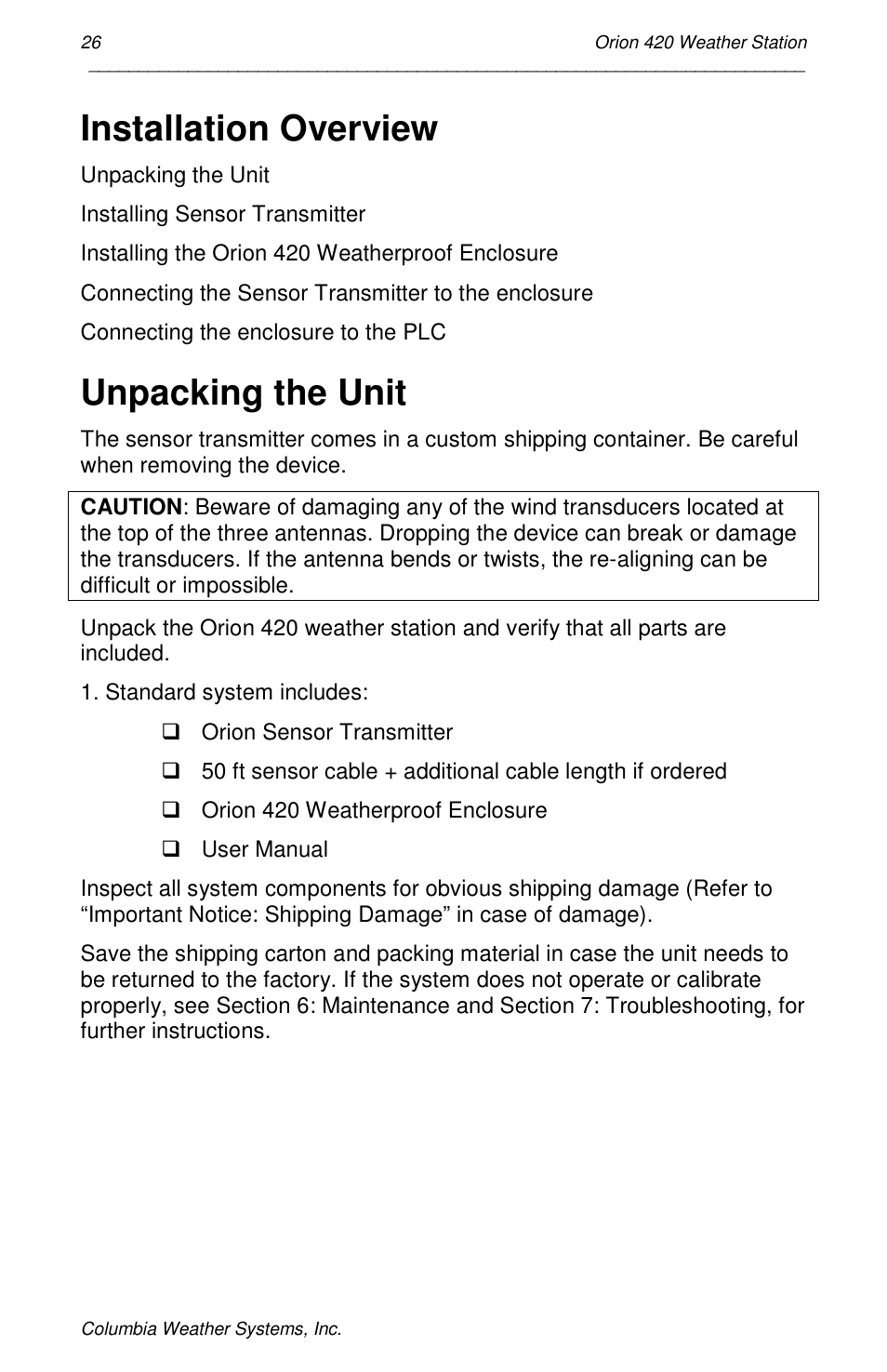 Installation overview, Unpacking the unit | Orion Car Audio 420 User Manual | Page 26 / 50