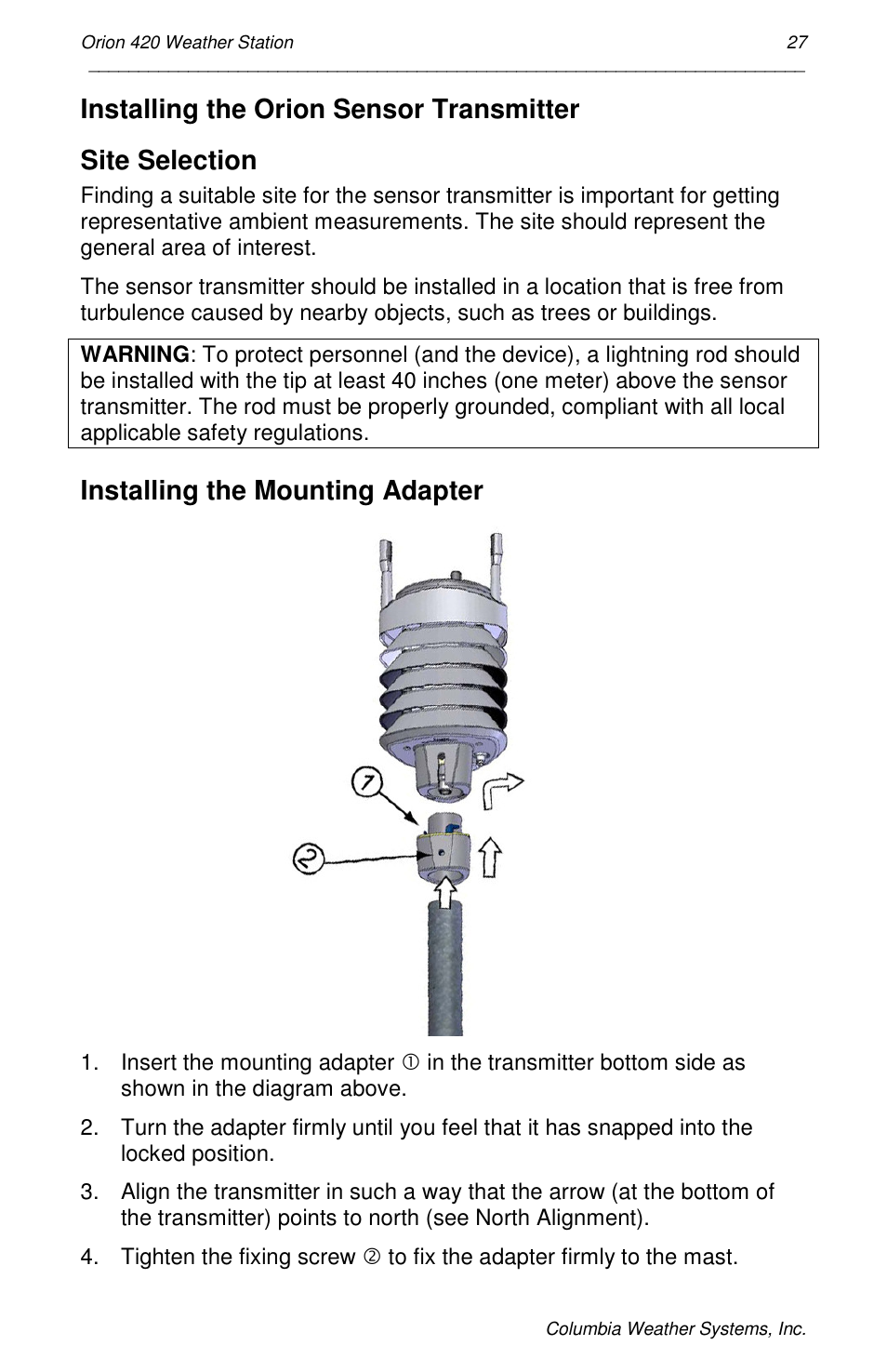 Installing the mounting adapter | Orion Car Audio 420 User Manual | Page 27 / 50