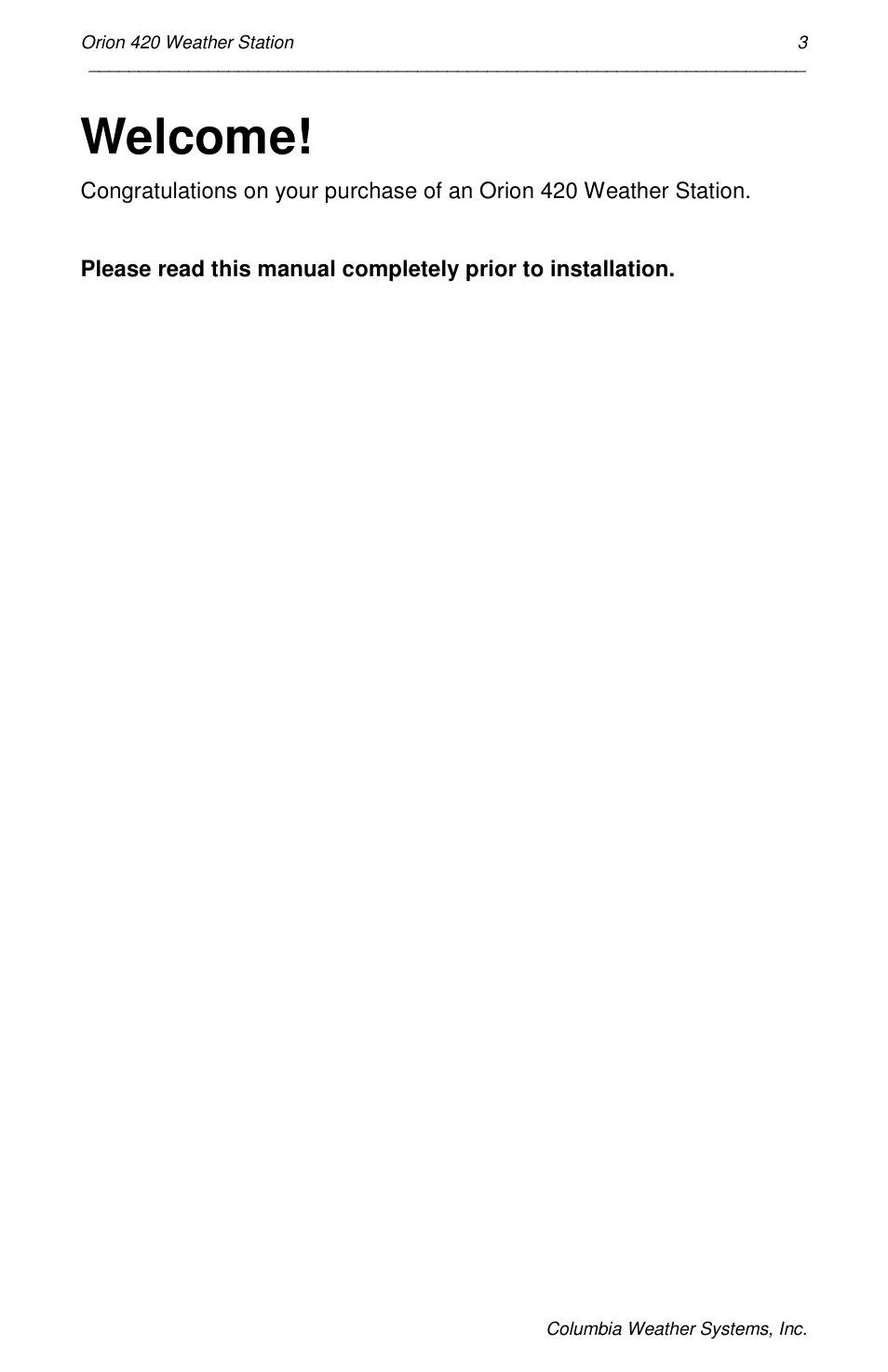 Welcome | Orion Car Audio 420 User Manual | Page 3 / 50