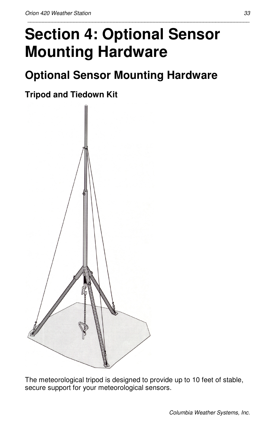Optional sensor mounting hardware | Orion Car Audio 420 User Manual | Page 33 / 50