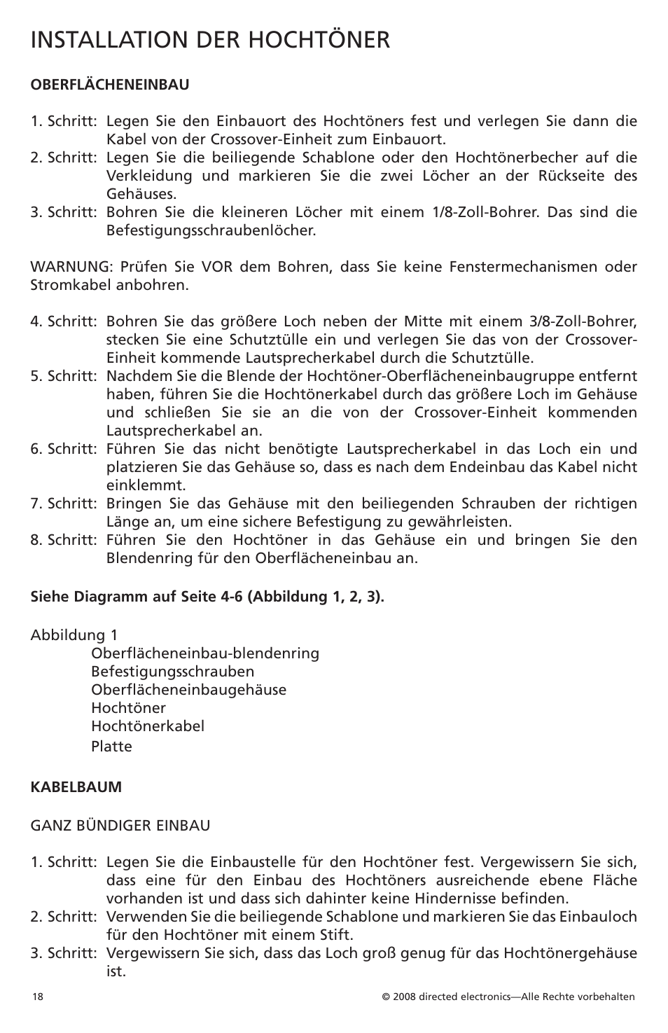 Installation der hochtöner | Orion Car Audio XTR1002 User Manual | Page 19 / 30