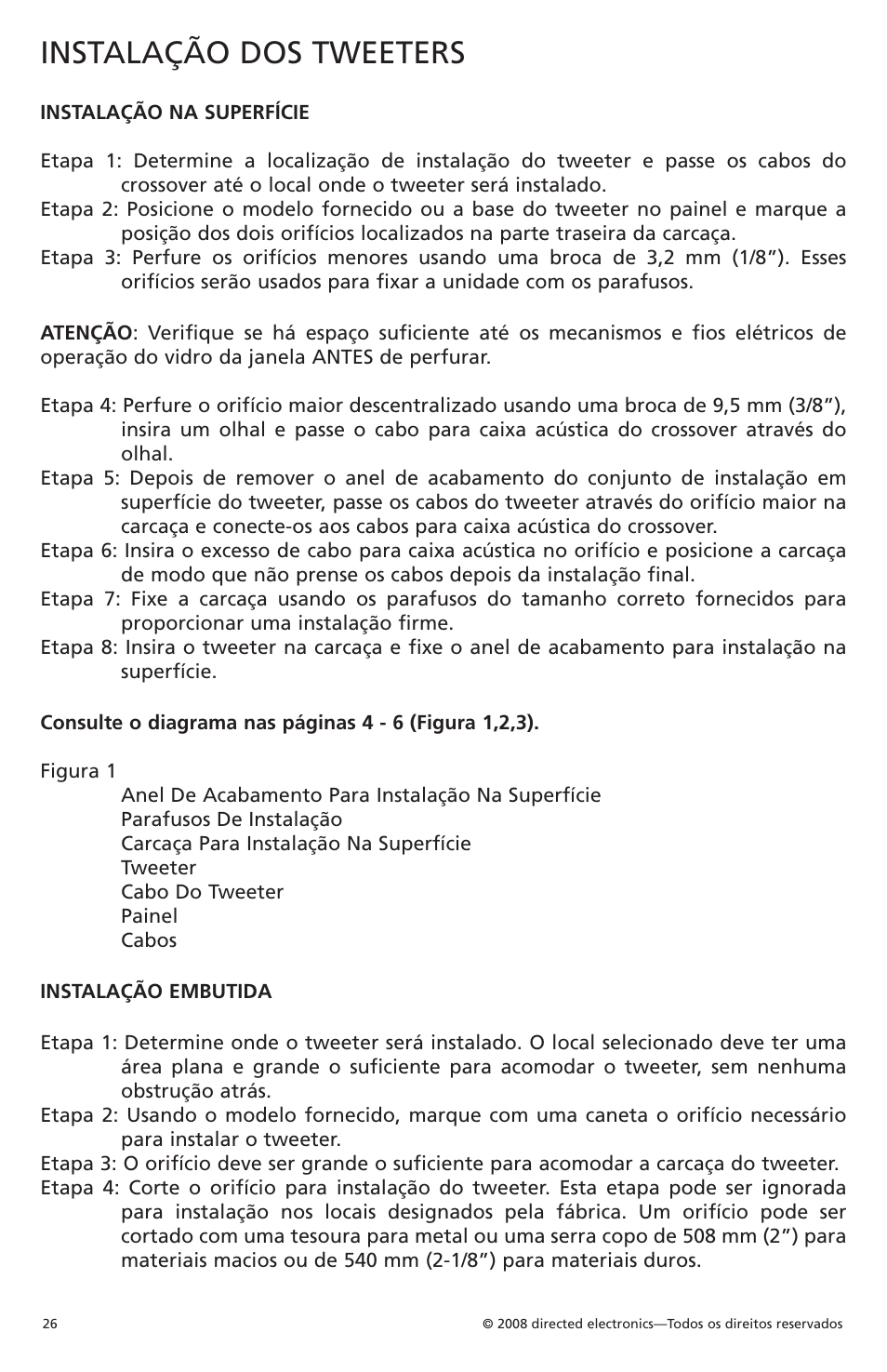Instalação dos tweeters | Orion Car Audio XTR1002 User Manual | Page 27 / 30
