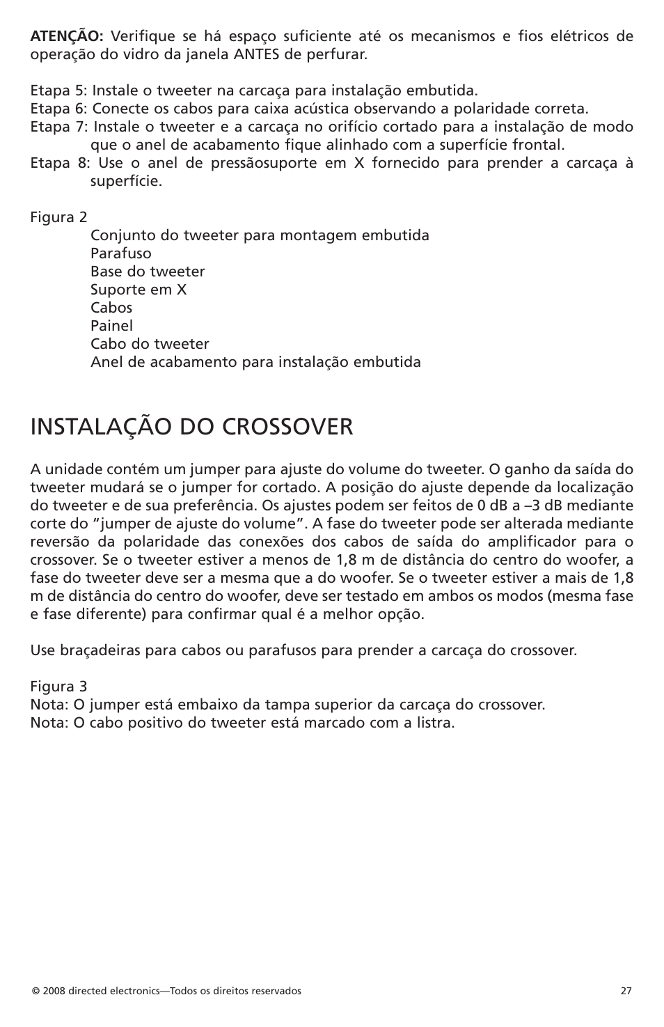 Instalação do crossover | Orion Car Audio XTR1002 User Manual | Page 28 / 30