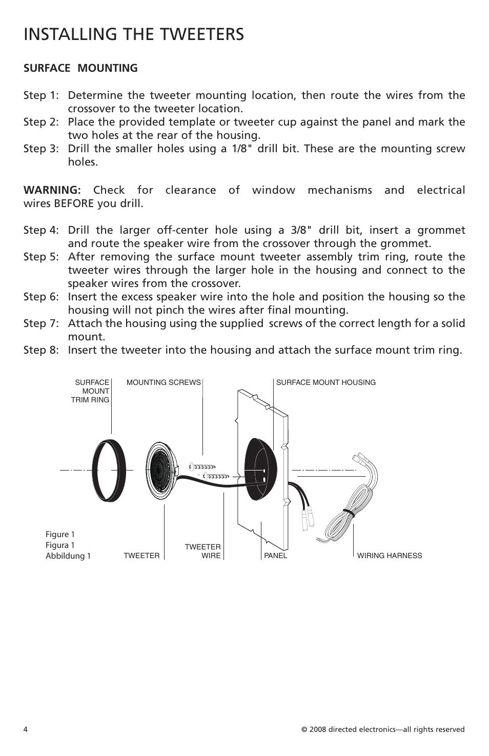 Installing the tweeters | Orion Car Audio XTR1002 User Manual | Page 5 / 30