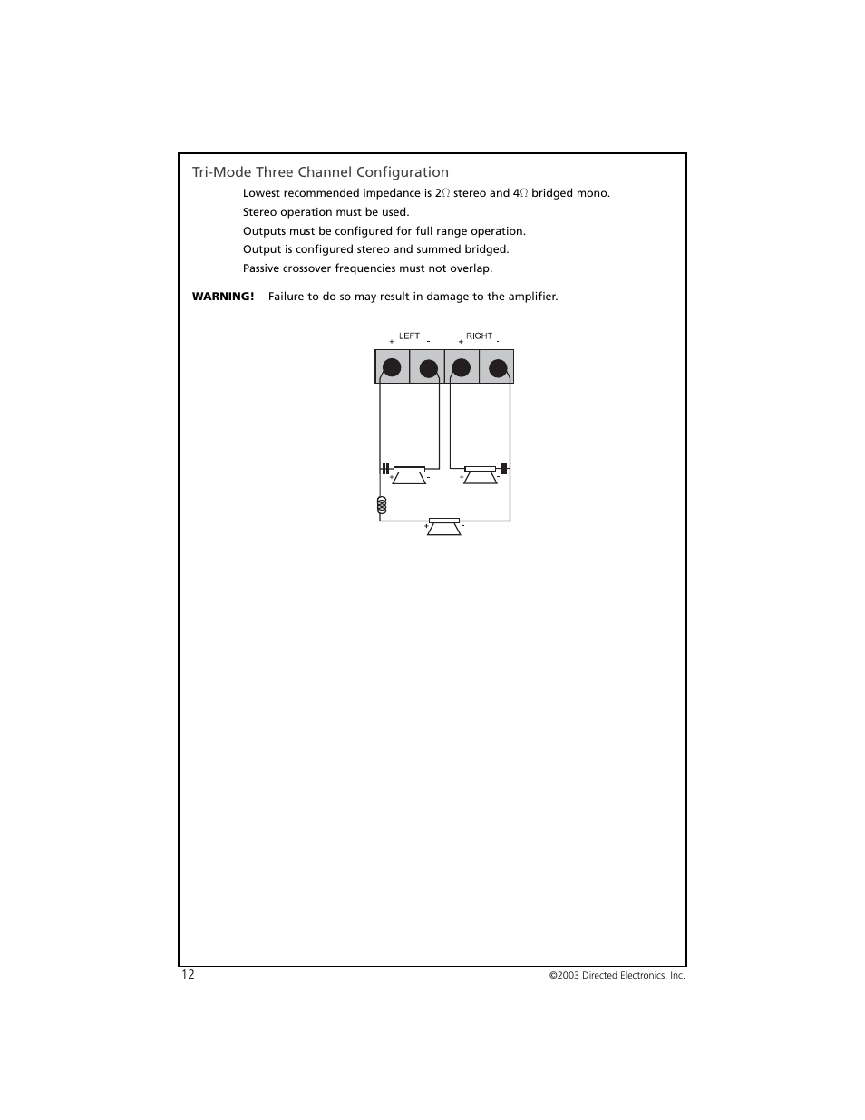 Tri-mode three channel configuration | Orion Car Audio 8002 User Manual | Page 13 / 22