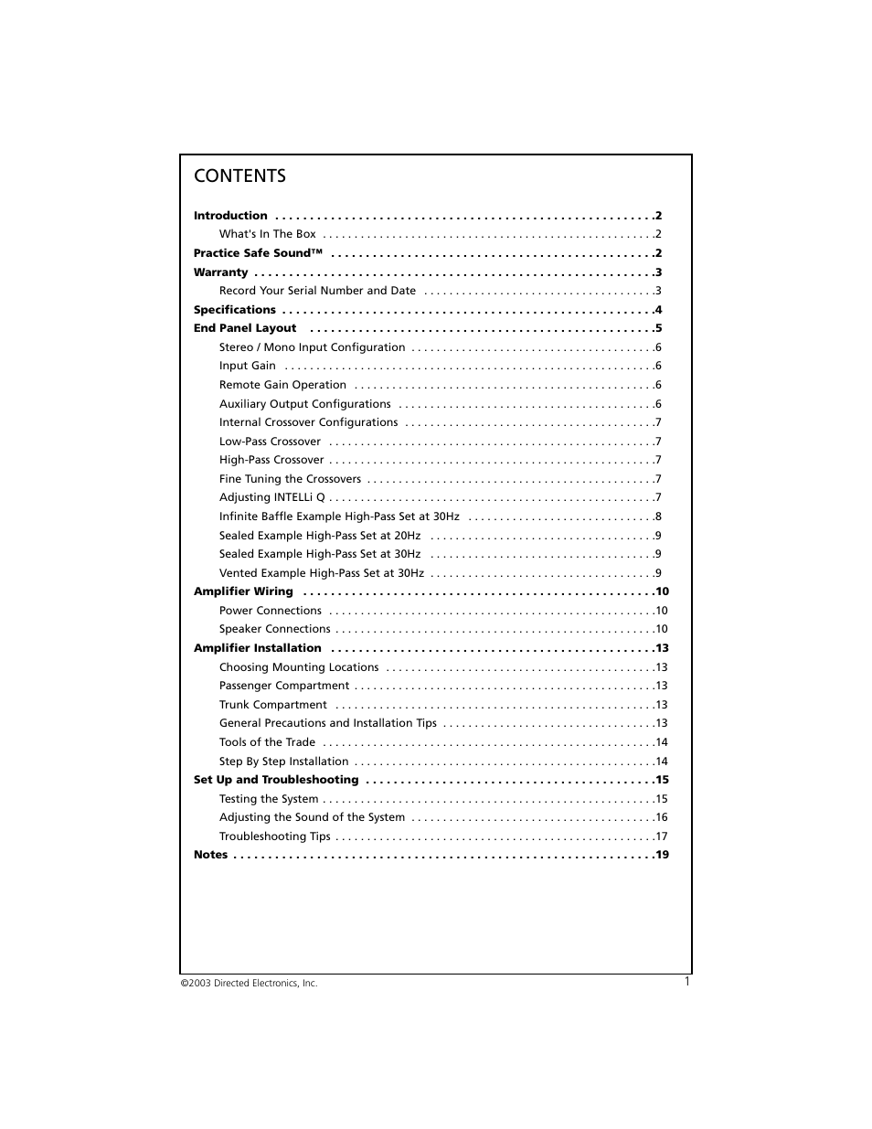 Orion Car Audio 8002 User Manual | Page 2 / 22