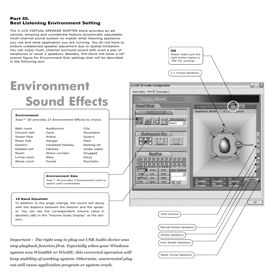 Environment sound effects, Part iii. best listening environment setting | Ozaki Worldwide Nita NB001 User Manual | Page 4 / 6