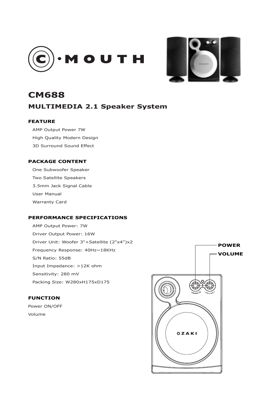 Cm688 | Ozaki Worldwide CM688 User Manual | Page 2 / 7