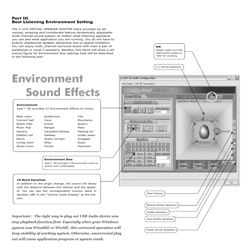 Environment sound effects, Part iii. best listening environment setting | Ozaki Worldwide NB002 User Manual | Page 4 / 6