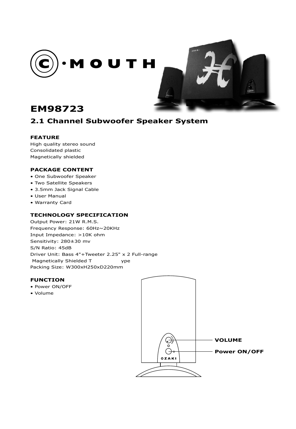 Ozaki Worldwide C-Mouth EM98723 User Manual | Page 2 / 7