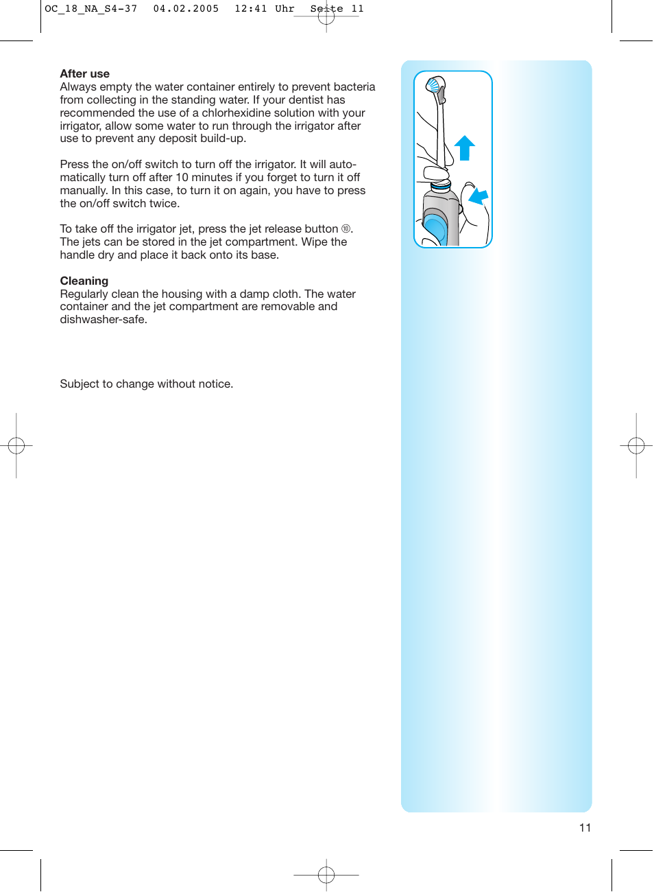 Oral-B EM 3032 User Manual | Page 11 / 33