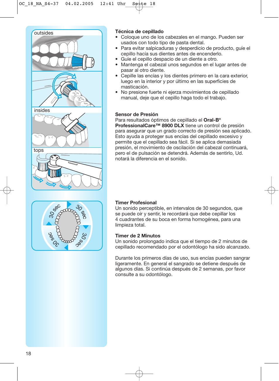 Oral-B EM 3032 User Manual | Page 18 / 33