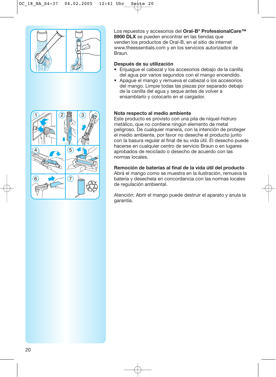 Oral-B EM 3032 User Manual | Page 20 / 33