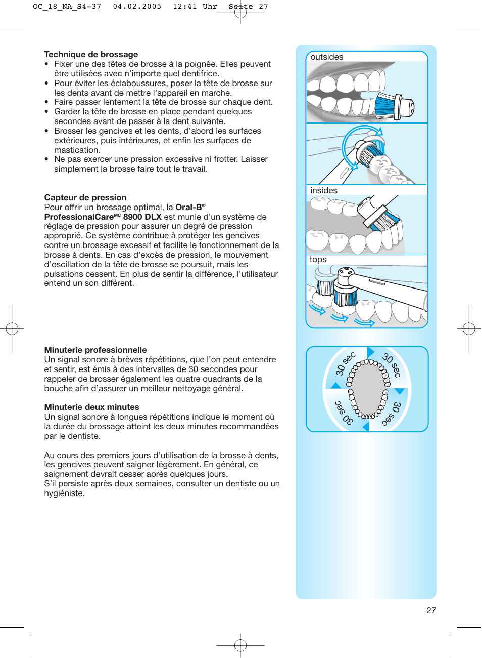 Oral-B EM 3032 User Manual | Page 27 / 33