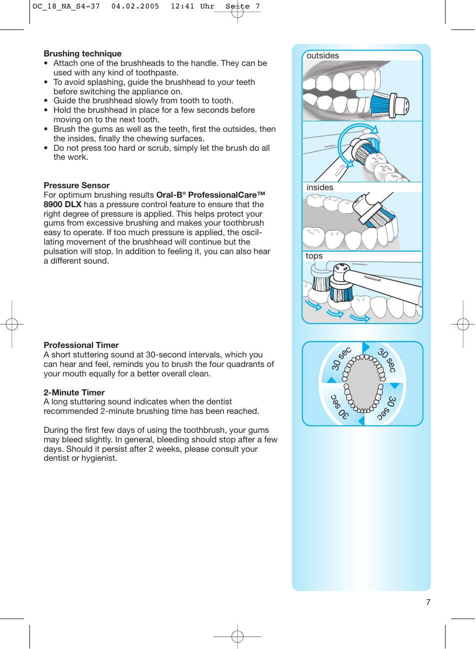 Oral-B EM 3032 User Manual | Page 7 / 33