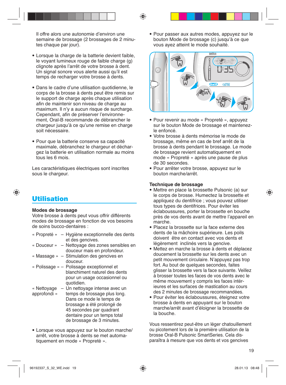 Utilisation | Oral-B Pulsonic Smart Series S 32.533.5 User Manual | Page 19 / 80