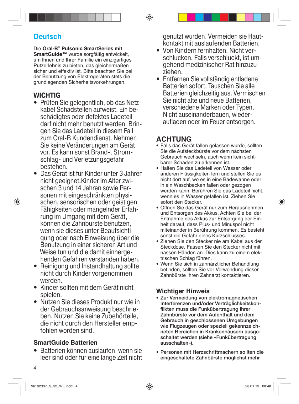 Oral-B Pulsonic Smart Series S 32.533.5 User Manual | Page 4 / 80