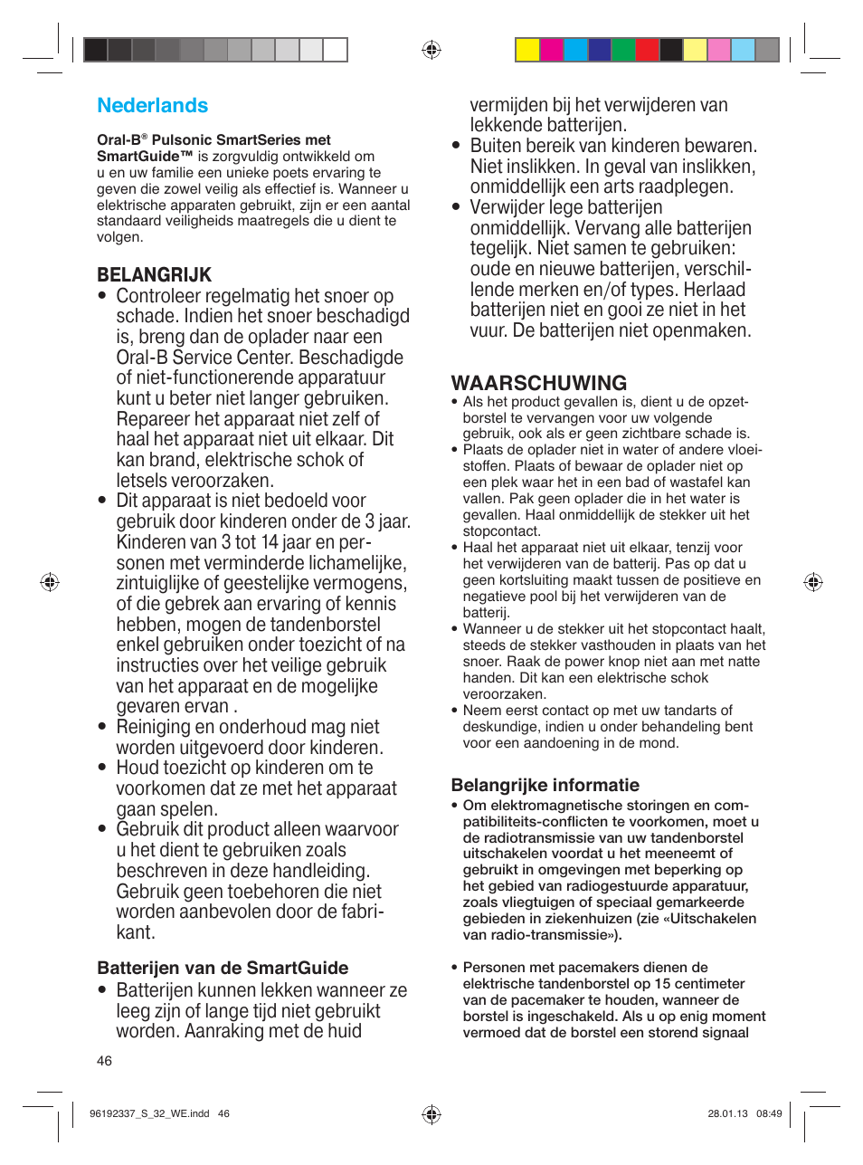 Oral-B Pulsonic Smart Series S 32.533.5 User Manual | Page 46 / 80