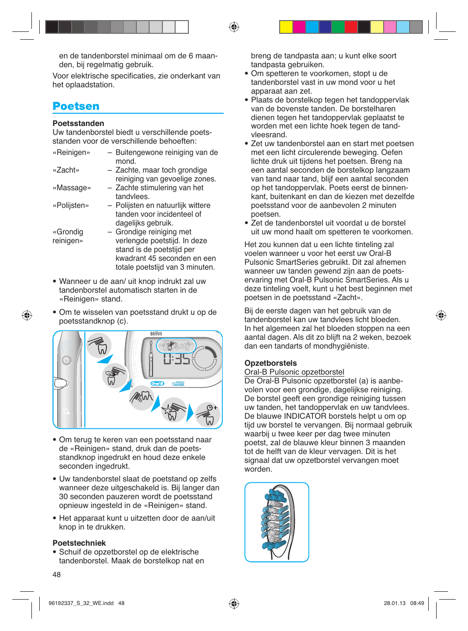 Poetsen | Oral-B Pulsonic Smart Series S 32.533.5 User Manual | Page 48 / 80