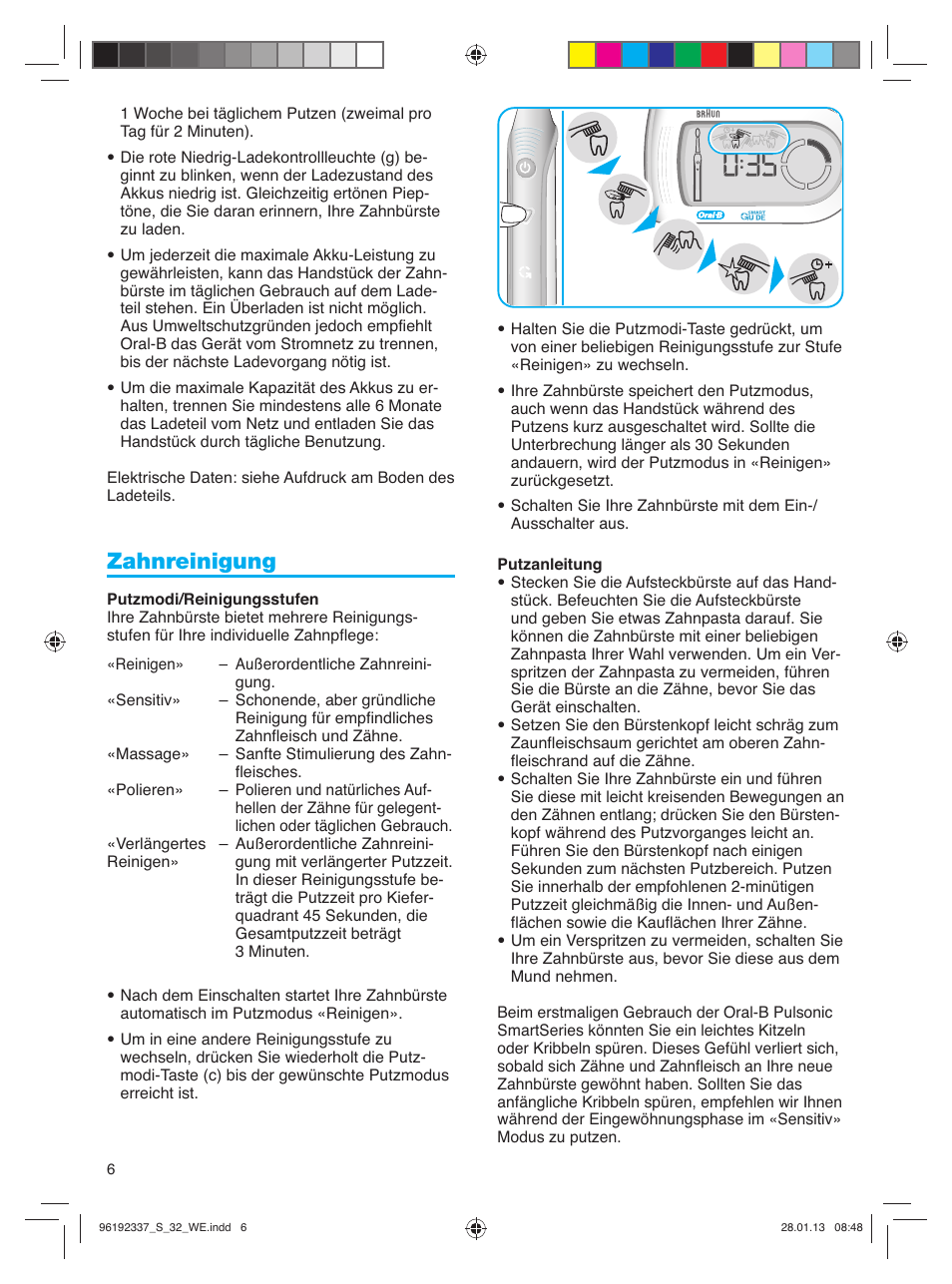 Zahnreinigung | Oral-B Pulsonic Smart Series S 32.533.5 User Manual | Page 6 / 80