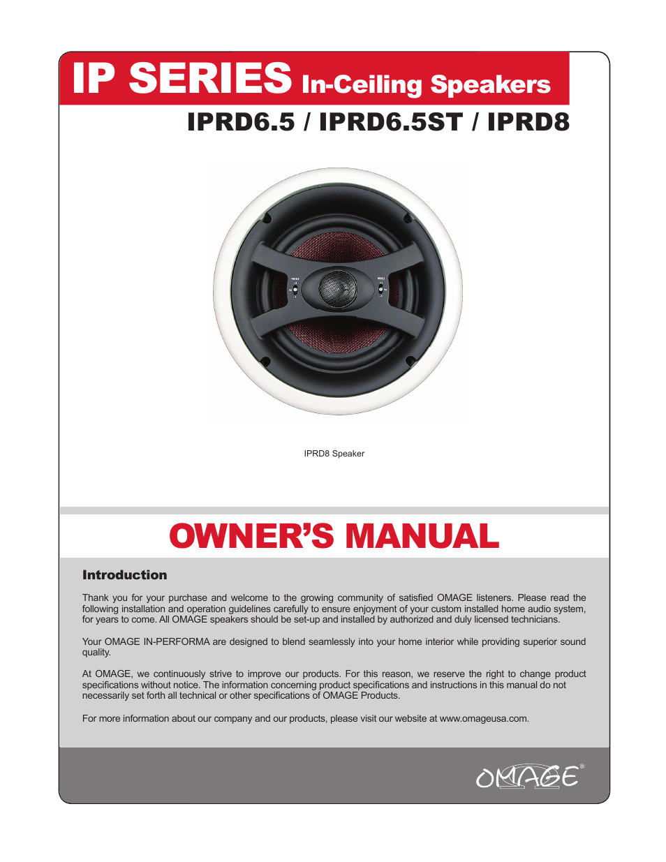 Omage IPRD8 User Manual | 12 pages