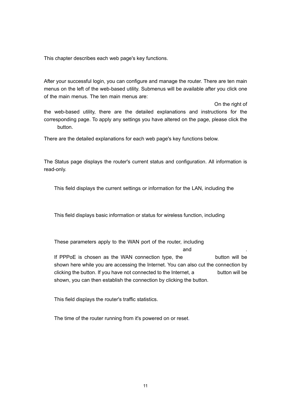 Chapter 5: configuring the router, 1 login, 2 status | Olitec RW400G User Manual | Page 15 / 65