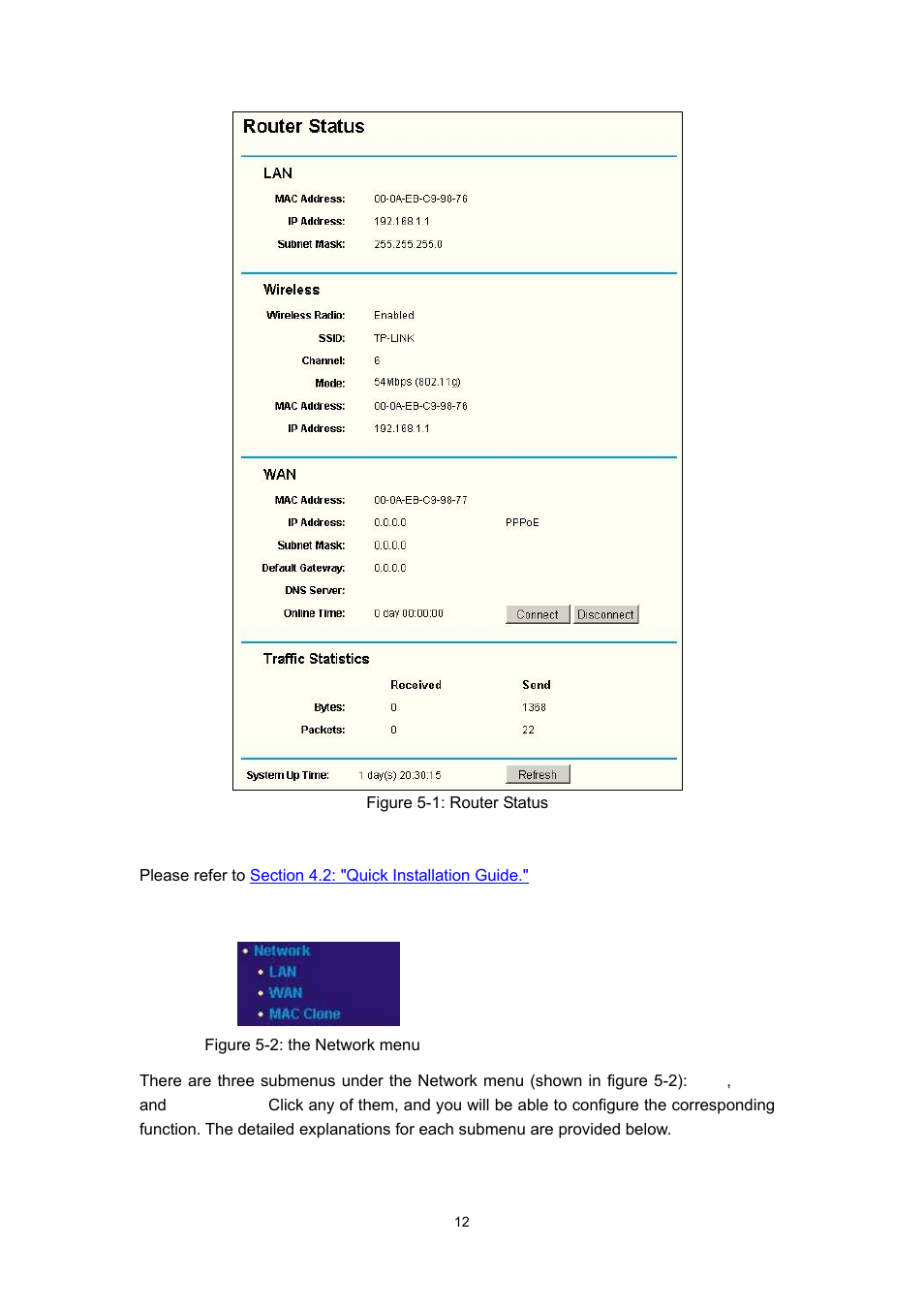 3 quick setup, 4 network | Olitec RW400G User Manual | Page 16 / 65