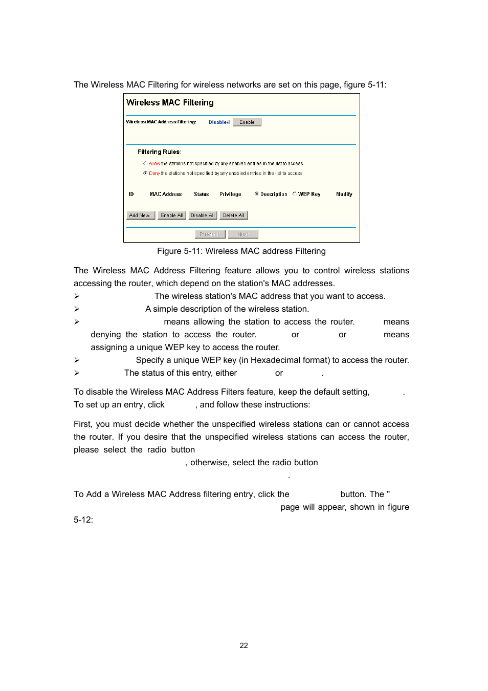 2 mac filtering | Olitec RW400G User Manual | Page 26 / 65