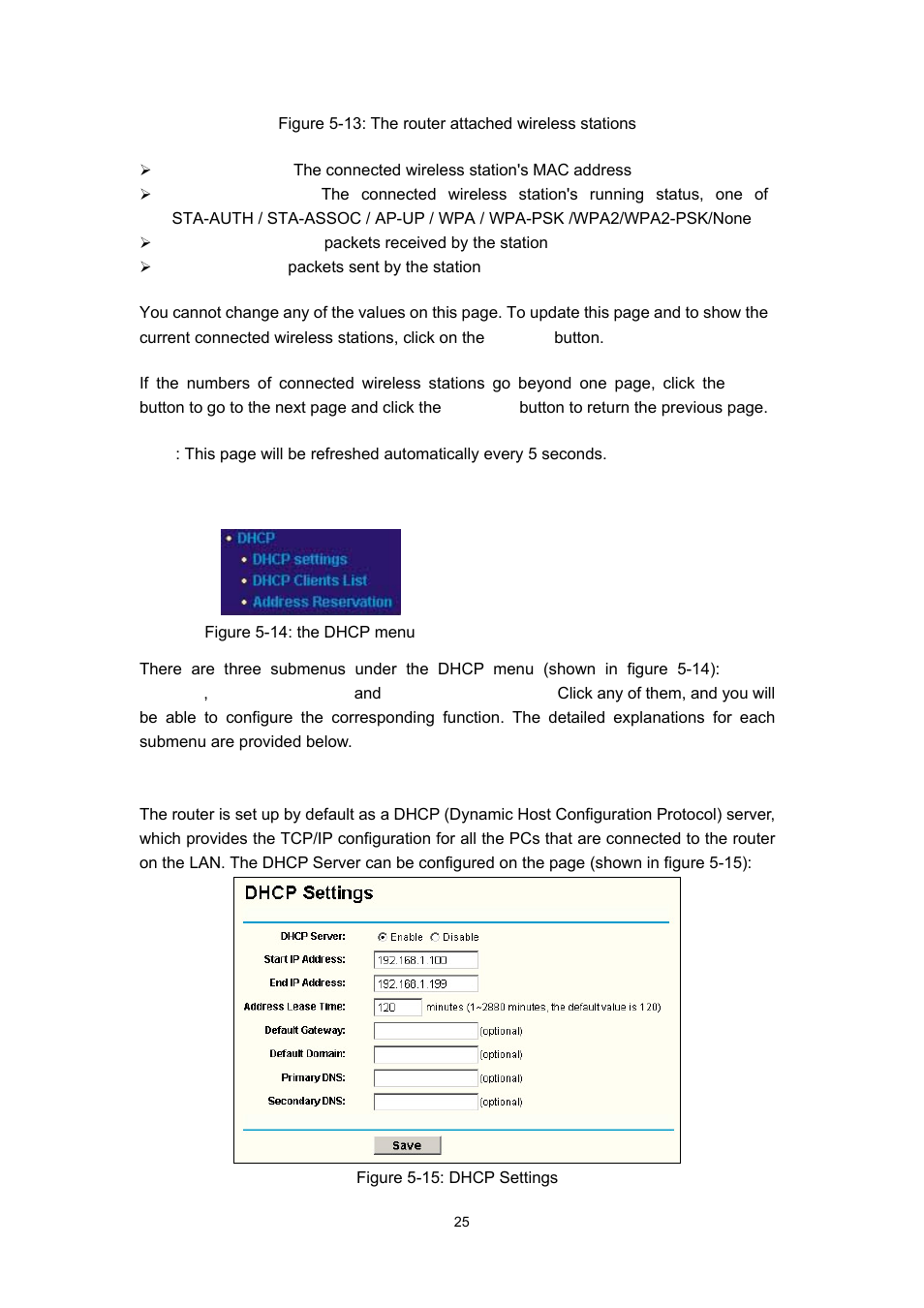 6 dhcp, 1 dhcp settings | Olitec RW400G User Manual | Page 29 / 65