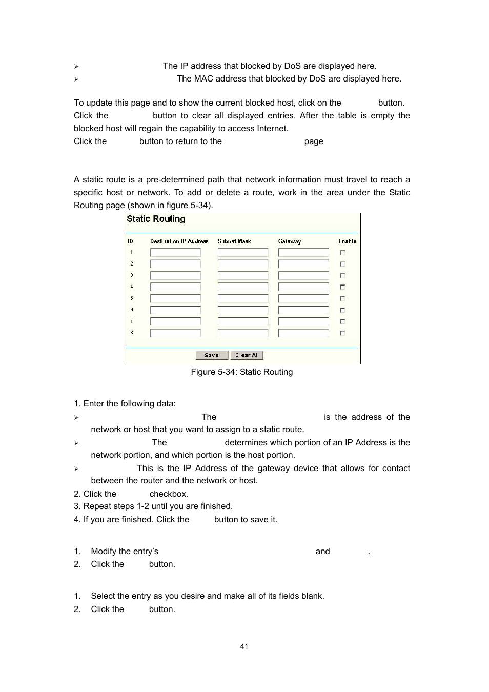 9 static routing | Olitec RW400G User Manual | Page 45 / 65