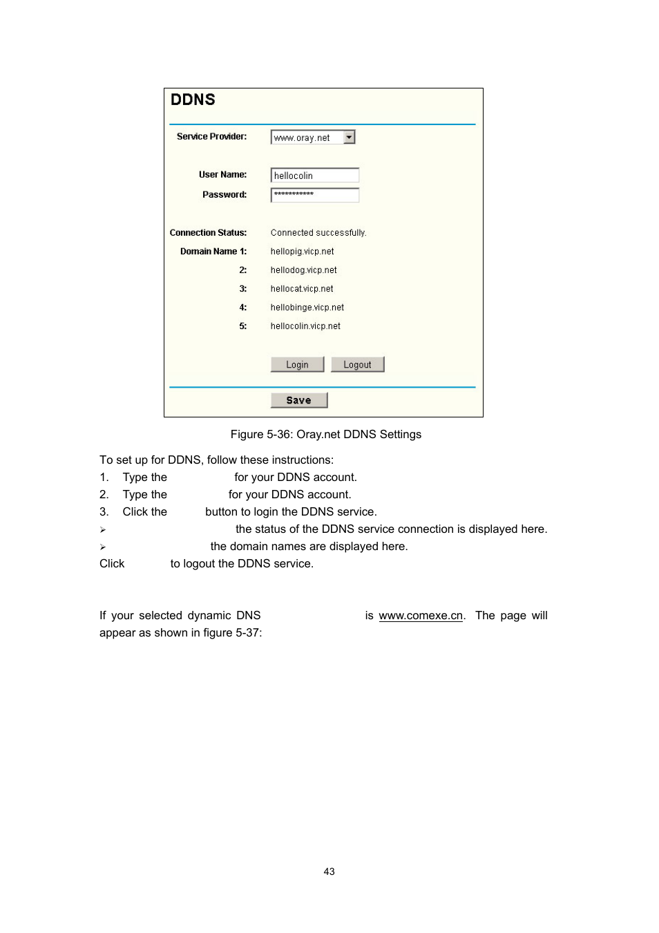 3 comexe.cn ddns | Olitec RW400G User Manual | Page 47 / 65