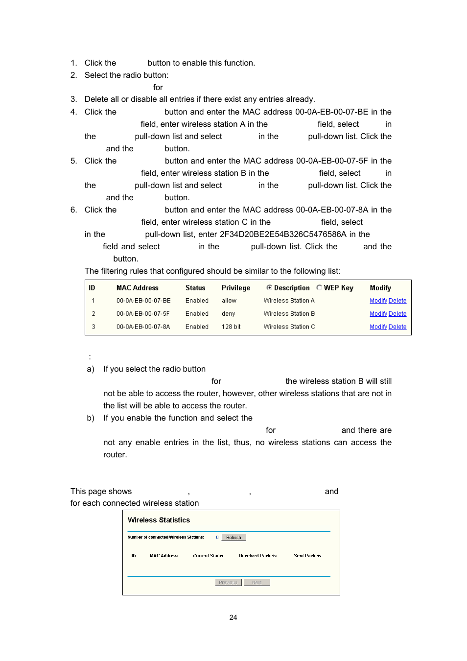 3 wireless statistics | Olitec RW400SG User Manual | Page 28 / 65