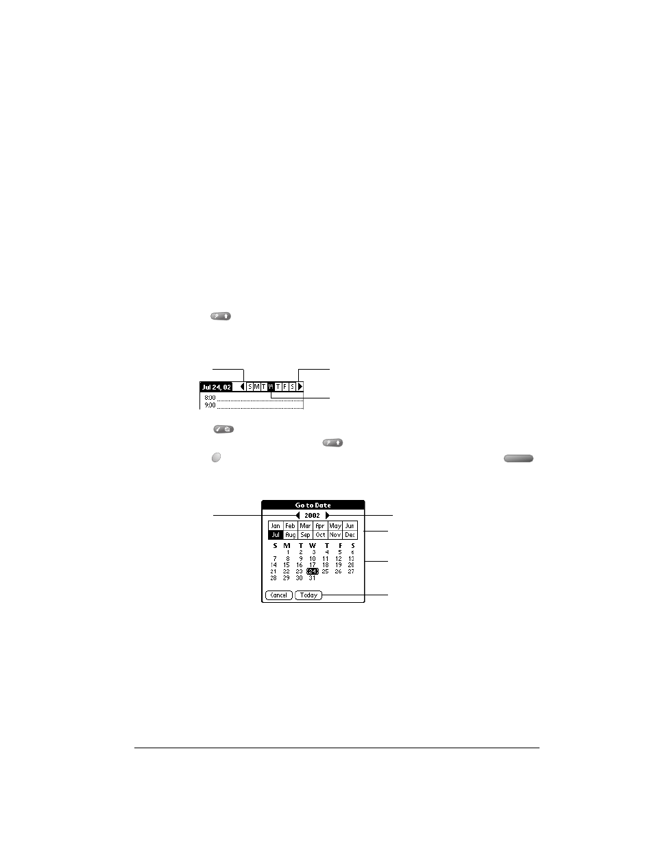 Date book plus, Working in day view, To view or select a date, do one of the following | Scheduling an event, Working in day view scheduling an event | Over And Back 180 User Manual | Page 101 / 251