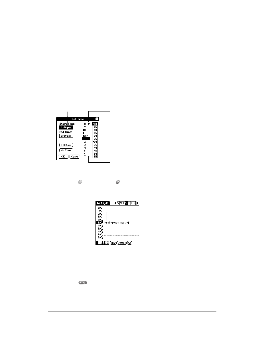 To schedule an event, To schedule an untimed event | Over And Back 180 User Manual | Page 102 / 251