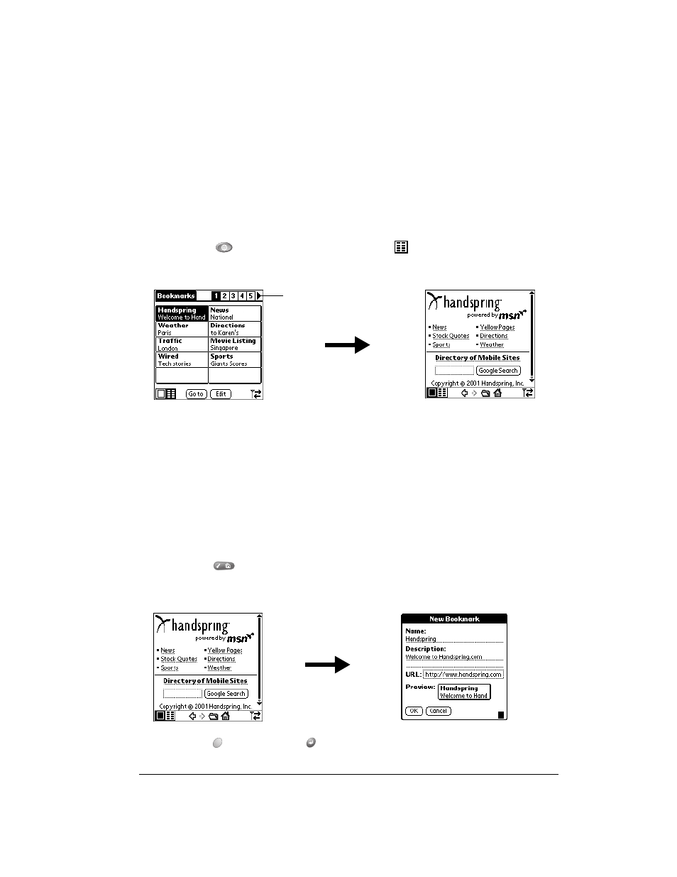 Working with bookmarks, To view a bookmark, Adding bookmarks | Viewing bookmarked pages | Over And Back 180 User Manual | Page 123 / 251