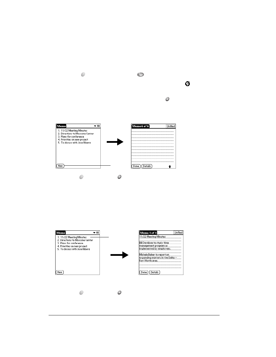 Memo pad, To create a new memo, Reviewing memos | To review a memo | Over And Back 180 User Manual | Page 144 / 251