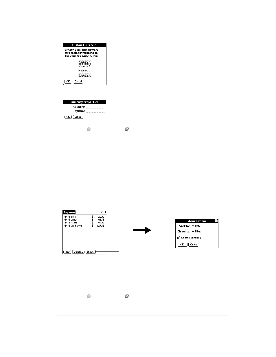 Show options, To open the show options dialog box | Over And Back 180 User Manual | Page 161 / 251