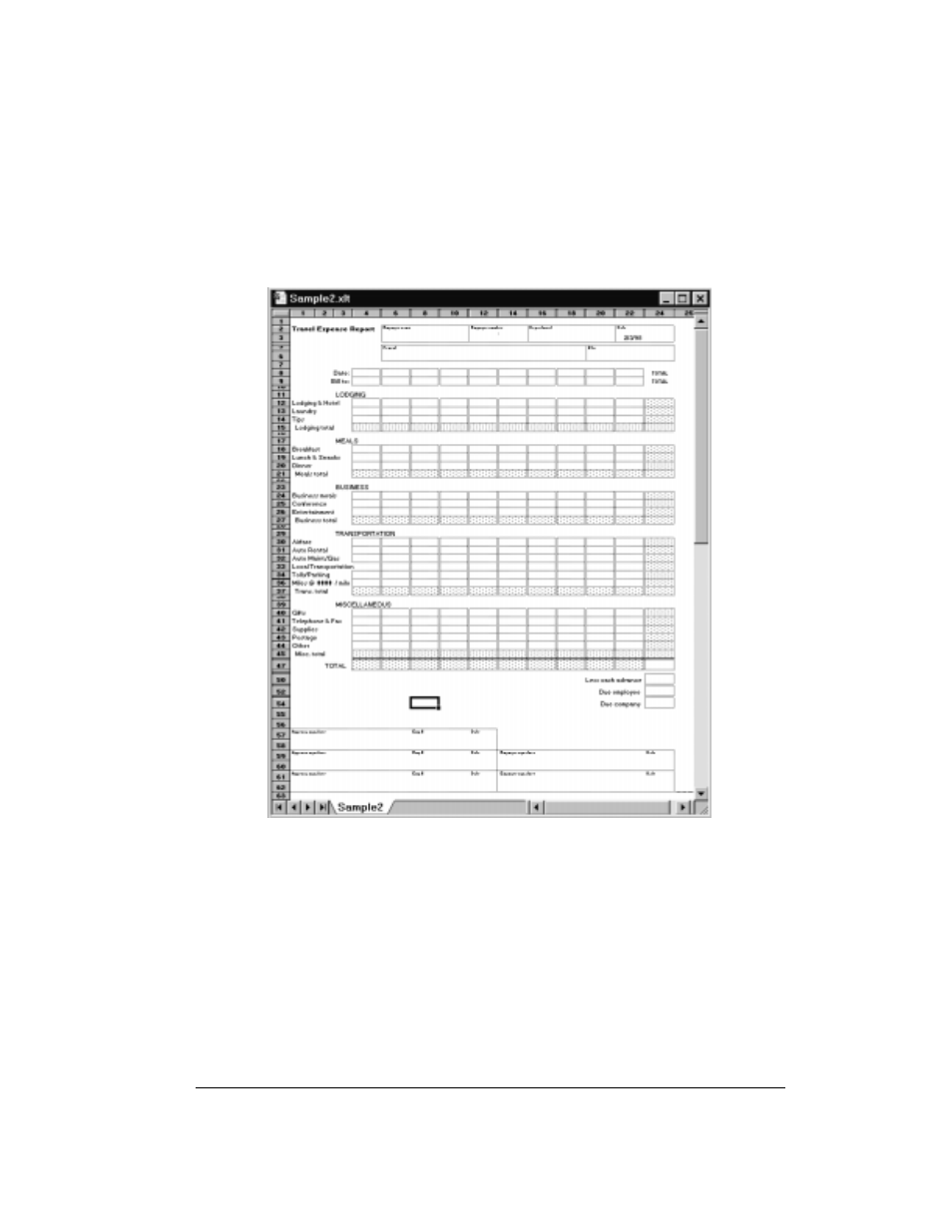 Using expense report templates | Over And Back 180 User Manual | Page 163 / 251