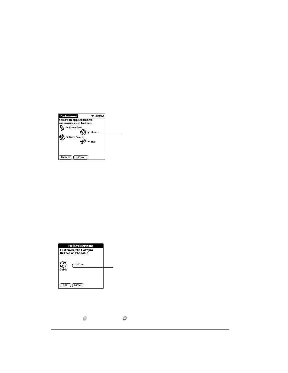 Buttons preferences, To change the buttons preferences, Hotsync buttons preferences | To change the hotsync buttons preferences | Over And Back 180 User Manual | Page 172 / 251