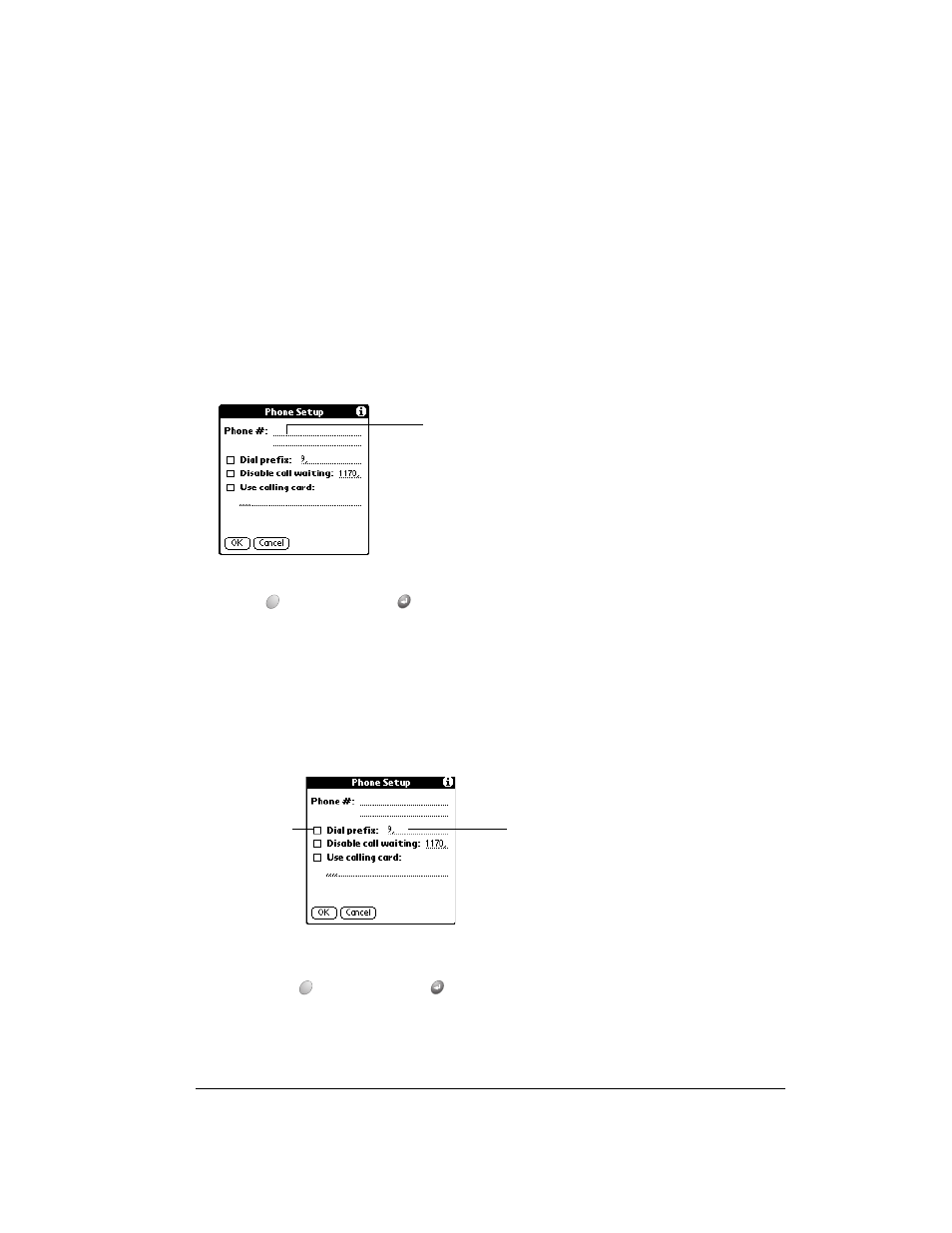 Adding telephone settings, To enter your server phone number, Entering a prefix | To enter a prefix | Over And Back 180 User Manual | Page 181 / 251