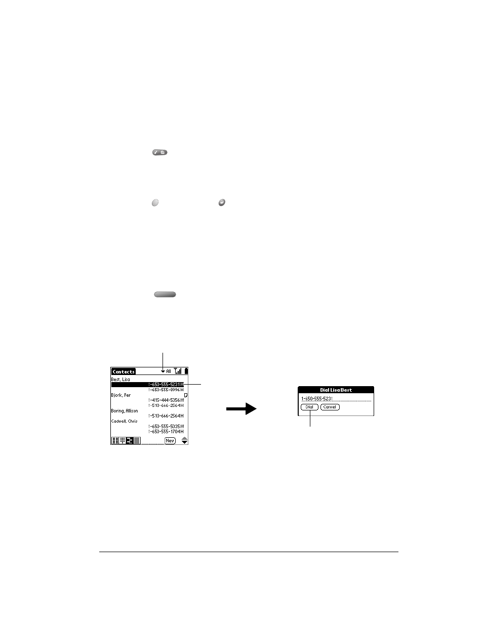 Duplicating a contacts entry, To duplicate an entry, Calling a number in your contacts list | Over And Back 180 User Manual | Page 87 / 251