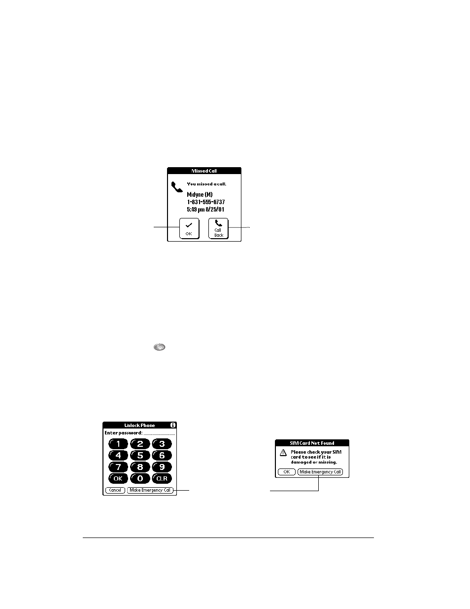 Returning a missed call, Calling an emergency number, To call an emergency number | Over And Back 180 User Manual | Page 96 / 251