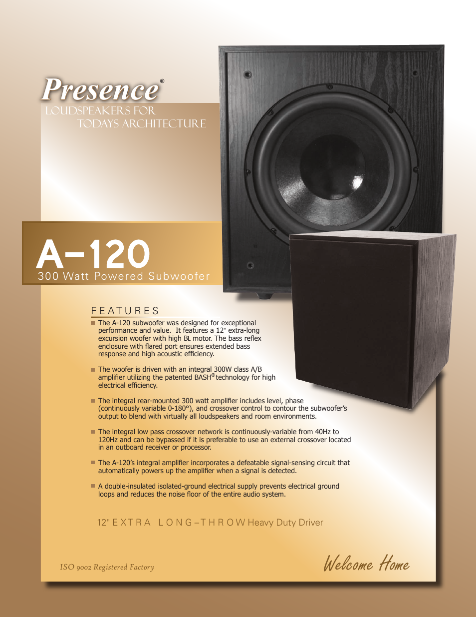 OEM Systems 300 Watt Powered Subwoofer A-120 User Manual | 2 pages