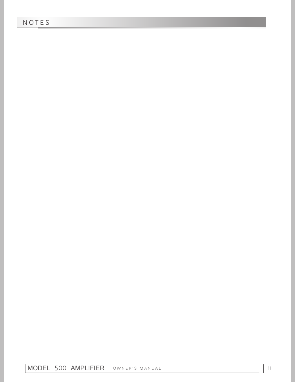 Model 500 amplifier | OEM Systems 500 User Manual | Page 11 / 12