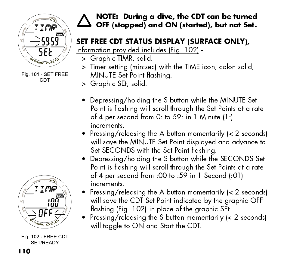Oceanic Watch / Dive Computer GEO User Manual | Page 110 / 140