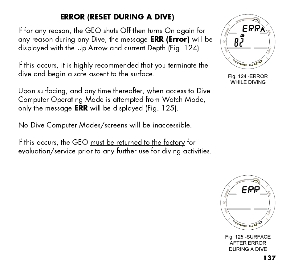 Oceanic Watch / Dive Computer GEO User Manual | Page 137 / 140