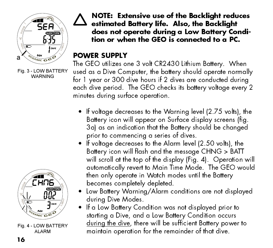 Oceanic Watch / Dive Computer GEO User Manual | Page 16 / 140