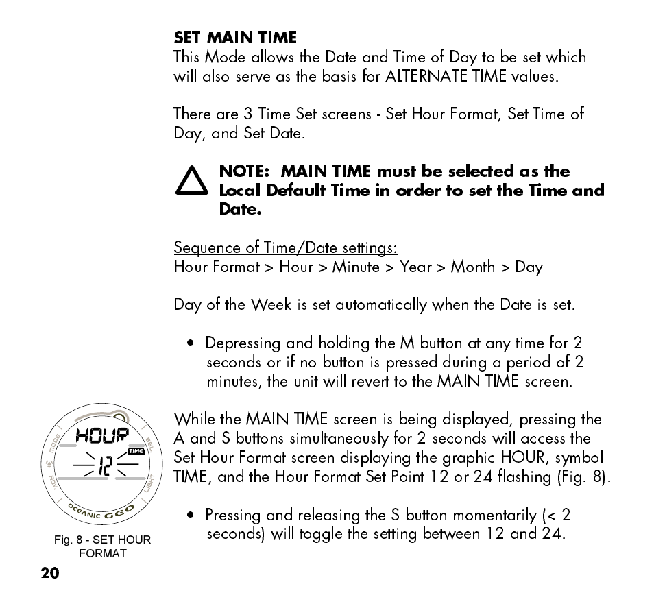 Oceanic Watch / Dive Computer GEO User Manual | Page 20 / 140