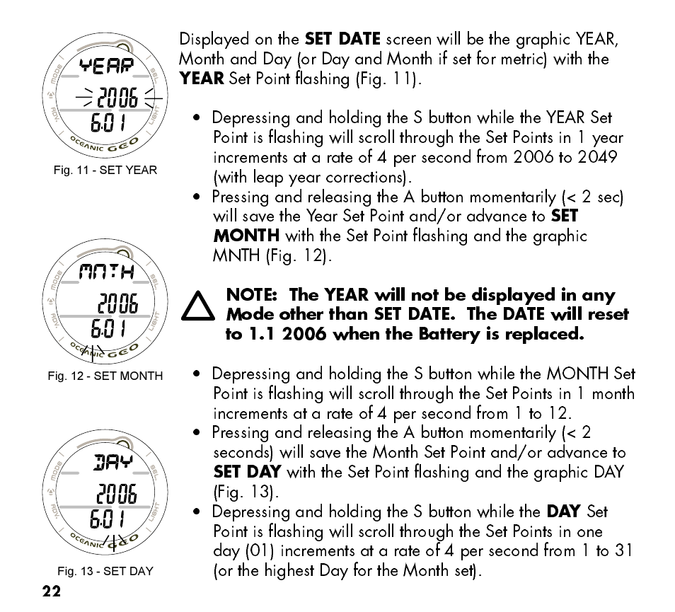 Oceanic Watch / Dive Computer GEO User Manual | Page 22 / 140