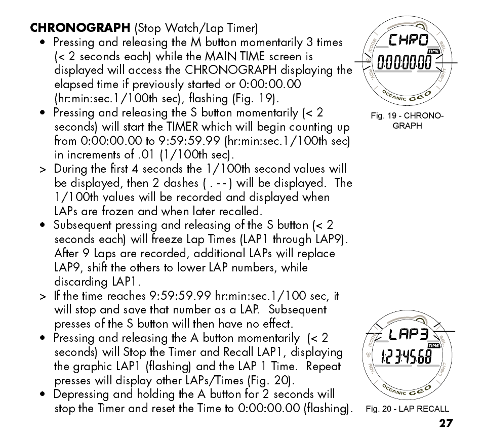 Oceanic Watch / Dive Computer GEO User Manual | Page 27 / 140